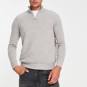 Tailorbyrd Quarter Zip Sweater Heather Grey Boys Size XL (18-20) New w/Tag